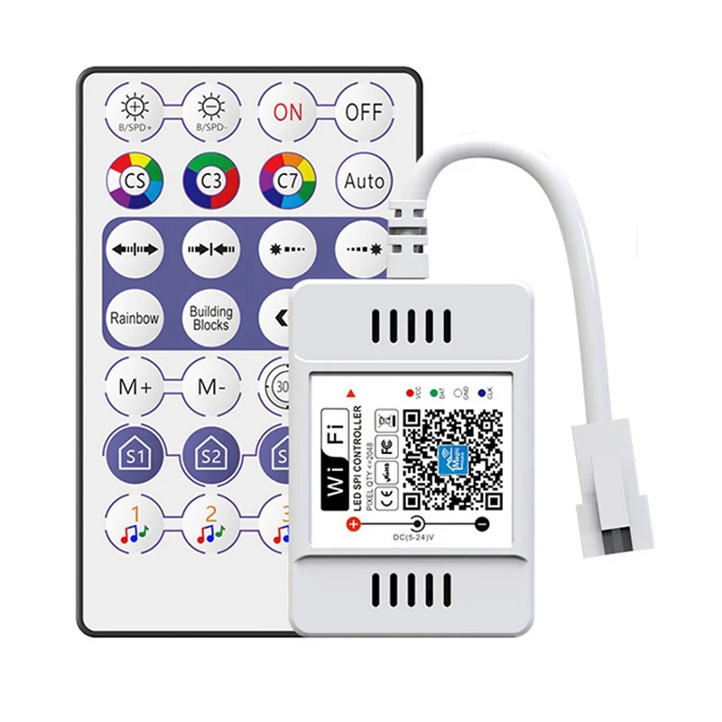 

Светодиодный контроллер Wifi Bluetooth ИК-пульт дистанционного управления 3 в 1 контроллер для WS2812B WS2811 SK6812 адресная RGBIC музыкальная Синхронизация