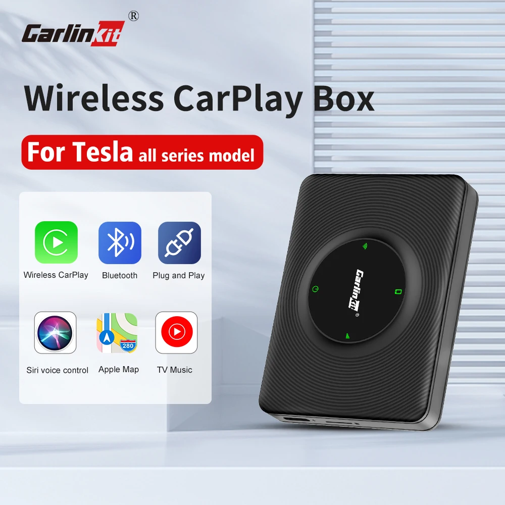 

CarlinKit T2C CarPlay Wireless Adapter For Tesla All Series Mini Wireless CarPlay Ai Box WiFi Bluetooth Auto-Connect OTA Upgrade