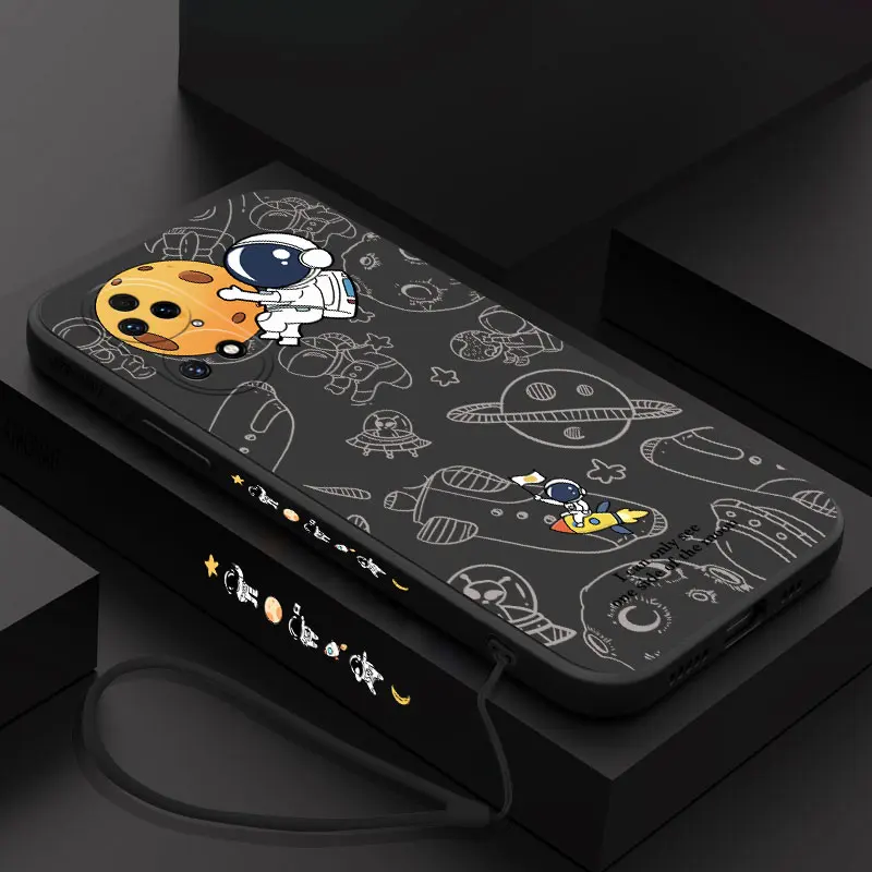 

Cartoon Astronaut Phone Case For Huawei P40 P30 P20 Pro Lite Nova 10 10SE 9 9SE 8 8i Mate 40 30 20 Pro Lite 5G P Smart 2021
