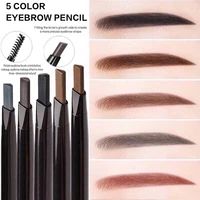 5 colors double head eyebrow pencil waterproof long lasting sweat proof natural wild brows shaping drawing easy coloring makeup
