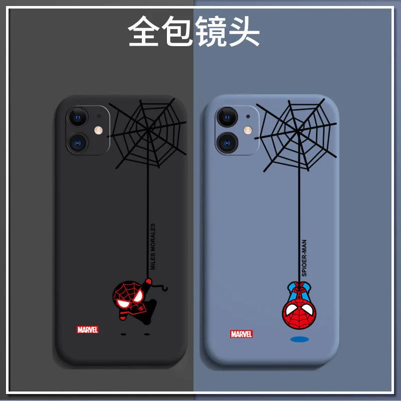 

Marvel Iron Man Spiderman Matte Anime Phone Cases For iPhone 13 12 11 Pro Max Mini XR XS MAX 8 X 7 SE 2022 Back Cover