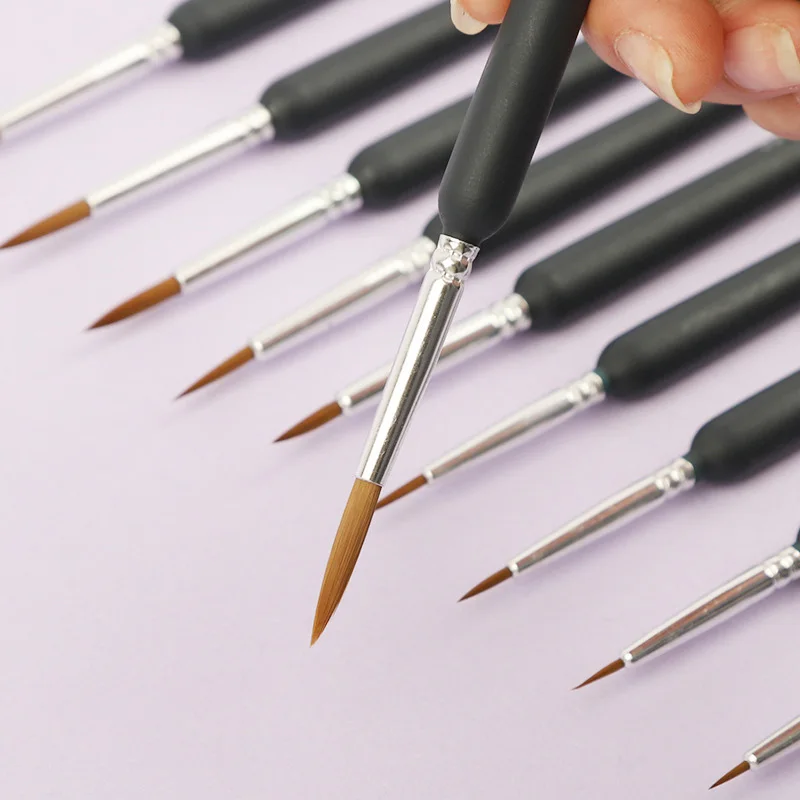 

10/11 шт., кисти для рисования волчьей шерсти