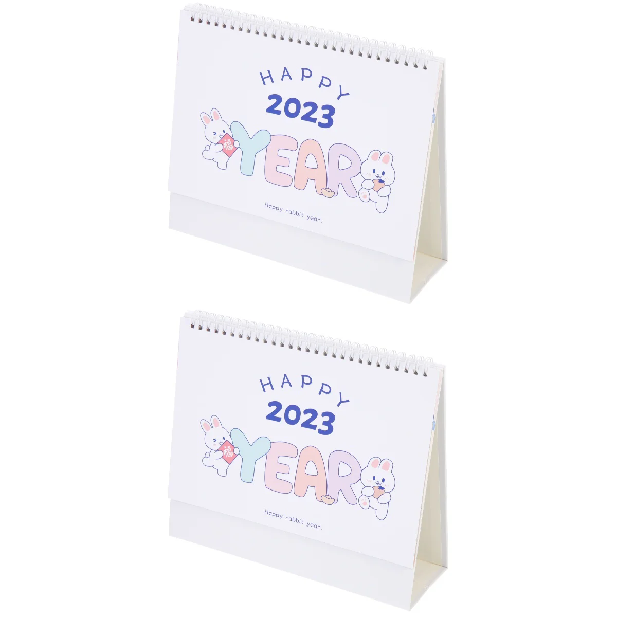 

2pcs Rabbit Year Calendar Desk Calendar Adorn Schedule Planning Sheets Office Tabletop Calendar