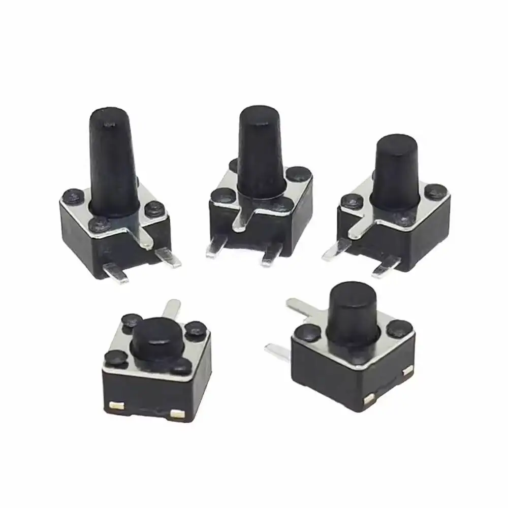 1000 шт. 6*6*4 3/5/6/7/8 мм Высокий правый угол 3 Pin Dip сторона актил Такт кнопка боковой