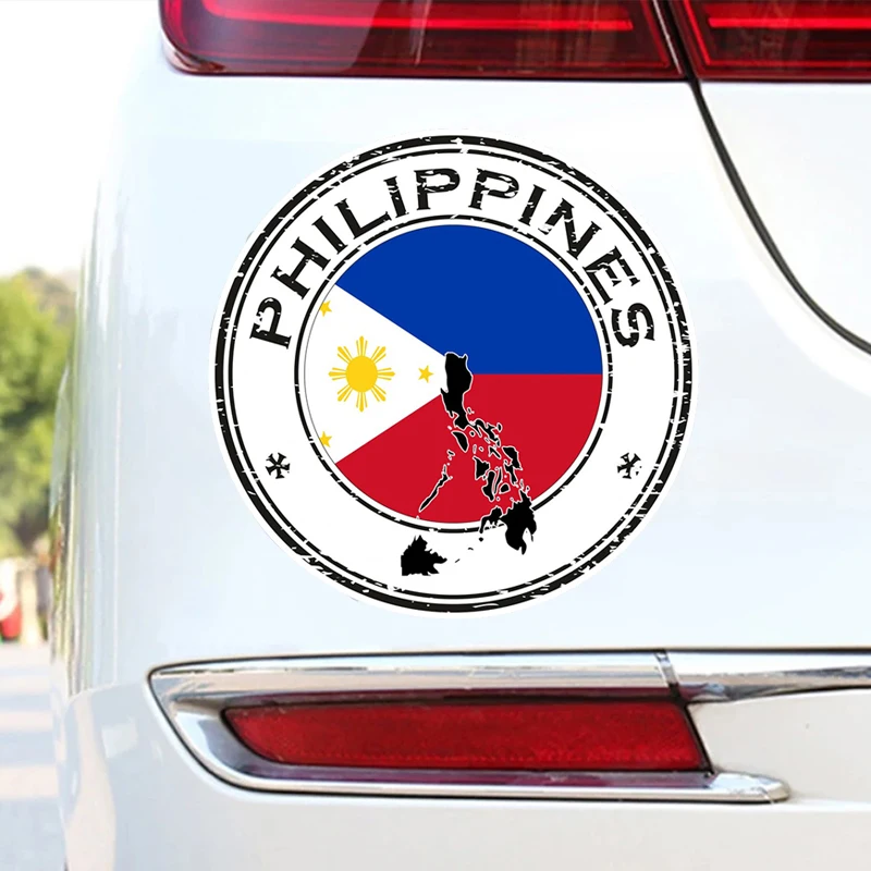 Герметичная наклейка CK21176 # Филиппины Круглый флаг для ноутбука книги