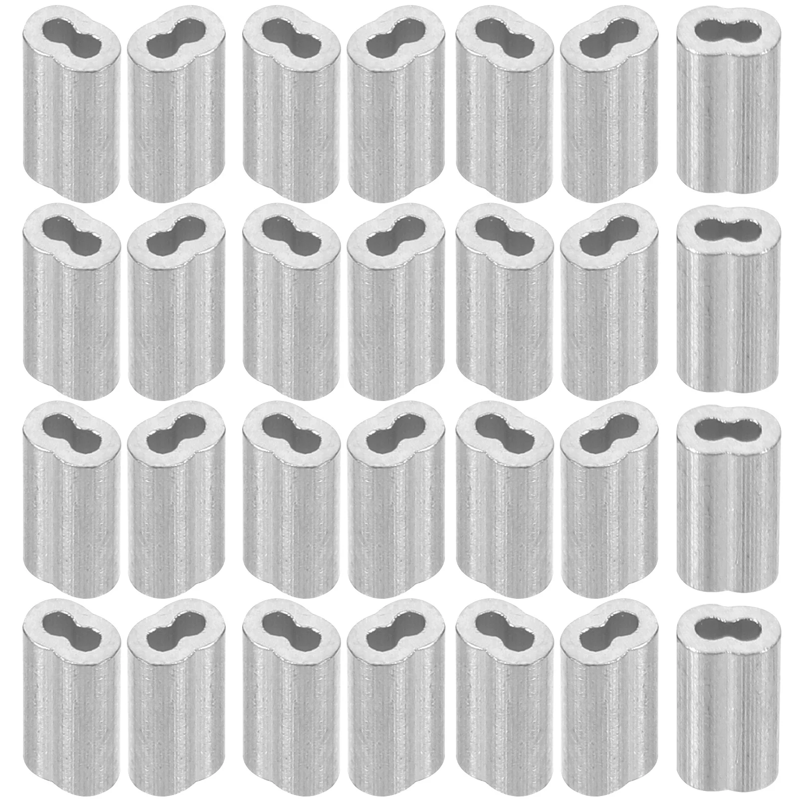 

100 Pcs 8-shaped Aluminum Sleeve Kit Wire Rope Crimp Crimping Tool Accessories Ferrule Sleeves Clamp Cable