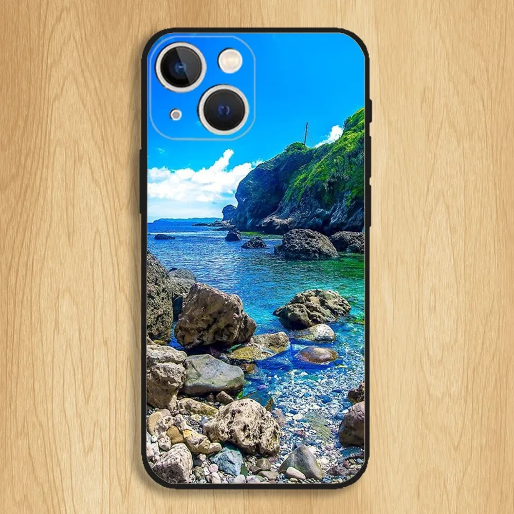 Чехол для телефона Водопад природа деревья корабль iPhone15 14 13 12 11 Pro Max Plus Mini X XS XR 8 7 6 S