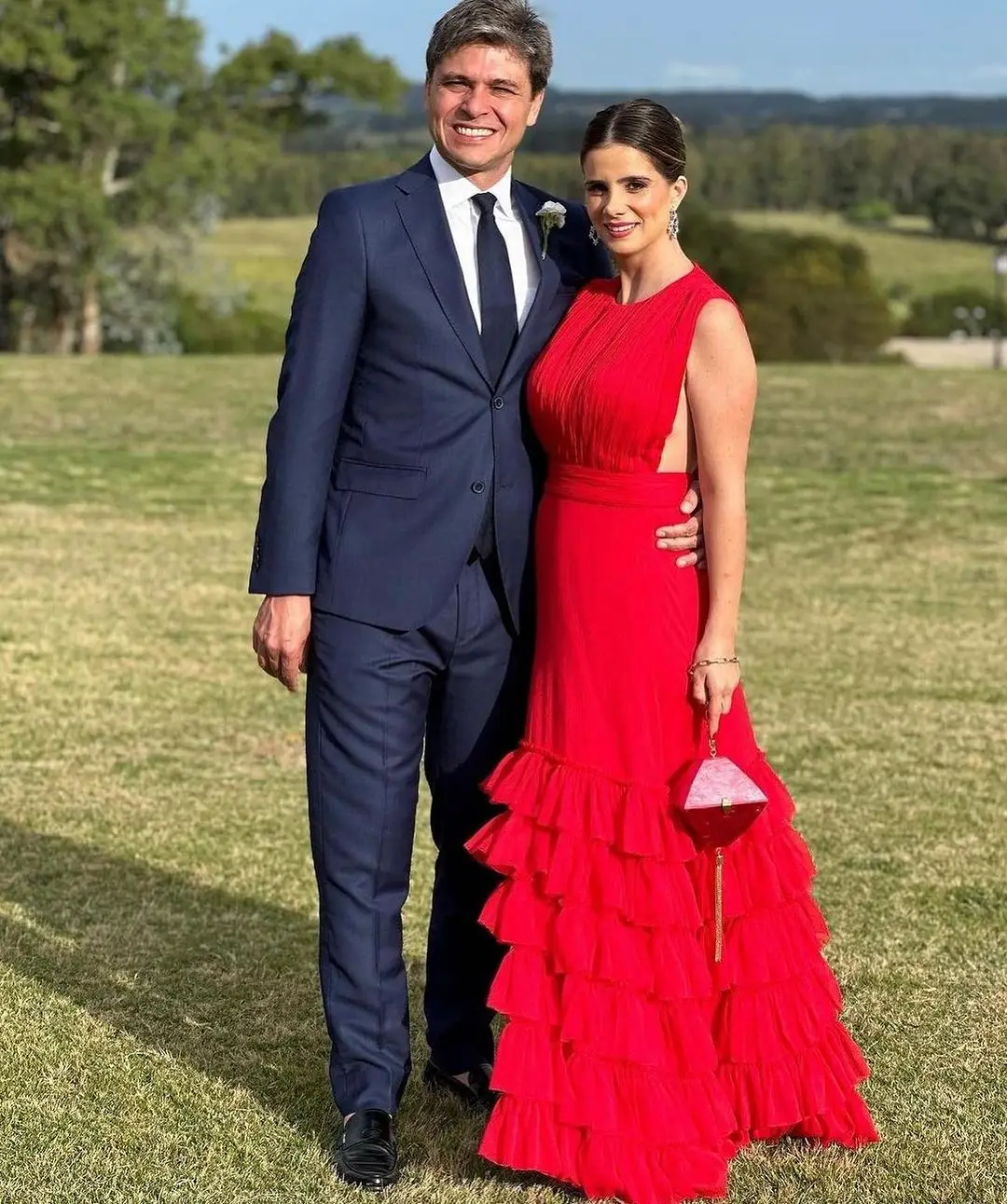 

Red Prom Dresses Vintage Chiffon O-Neck Sleeveless Pleated Tiered Floor Length Evening Gowns Women Formal Party Dresses