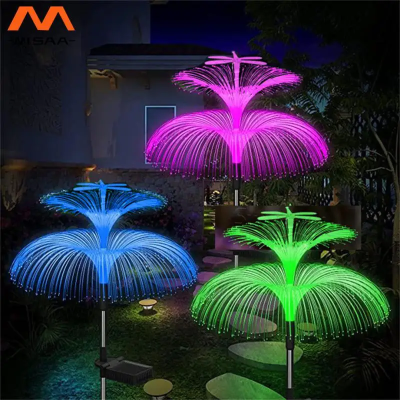 

Solar Led Jellyfish Lights Creative Solar Charge Solar Power Single/double Layer Fiber Optic Patio Villa Yard Decor Lawn Light