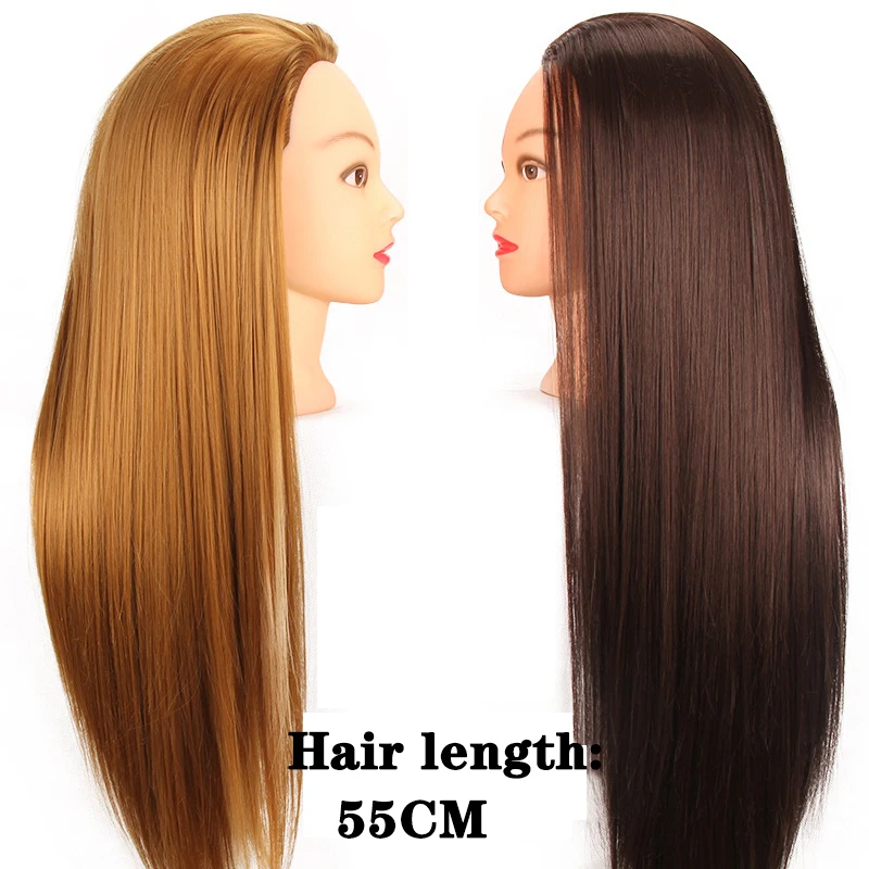 Манекен для парикмахерской практики с косами и возможностью создания различных причесок.