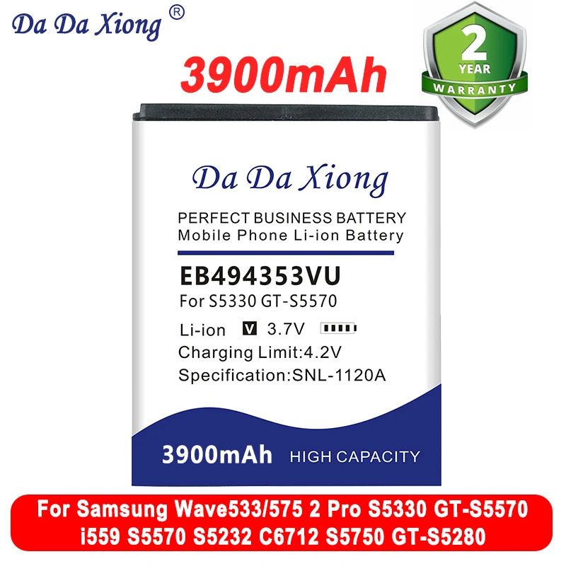 EB 494353 VU Высококачественная сменная батарея для Samsung Wave533/575 2 Pro S5330 GT-S5570 i559 S5570 S5232