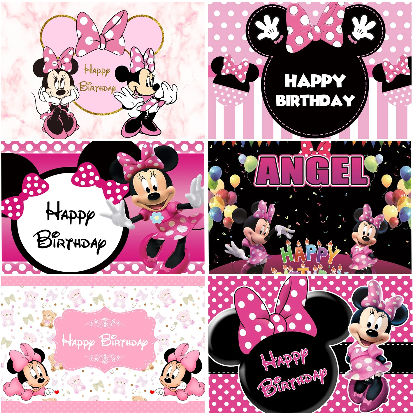 

Disney Cartoon Mickey Minnie Mouse Custom Backgrounds For Kids Birthday Party Baby Shower Decoration Photograph Banner Backdrops