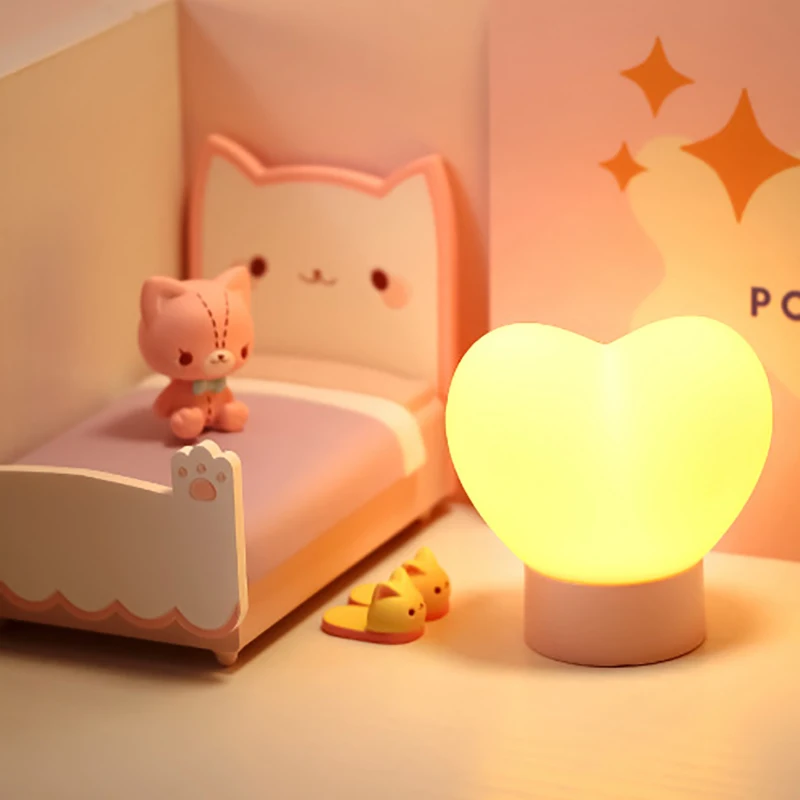 USB Heart Pink Night Light Plug In Led Decoration Bedroom Mini Usb Lamp Gift Room Decor Christmas Wedding Creative Lamp Warm