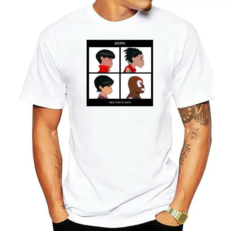 

Akira Neo-Tokyo Days Demon Days Parody Black T-Shirt Shotaro Kaneda Tetsuo Shima Free Shipping Tee Shirt