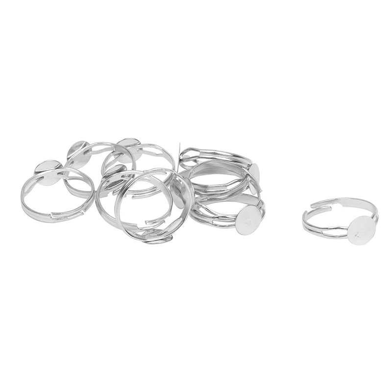 

10 PCS 6 Mm Ring Holder For Crafting Silver