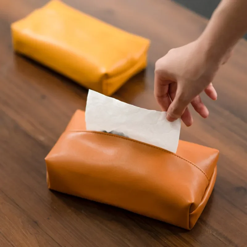 Скандинавский большой ящик для хранения кожаный салфеток автомобильный