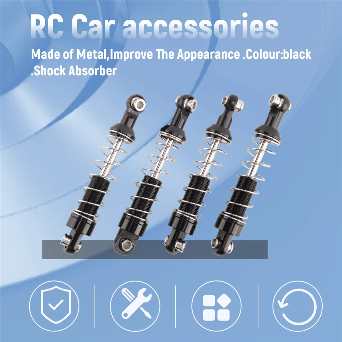 4 шт. Металлические Амортизаторы для WPL C14 C24 C34 MN D90 D91 D96 D99 D99S MN90 M S