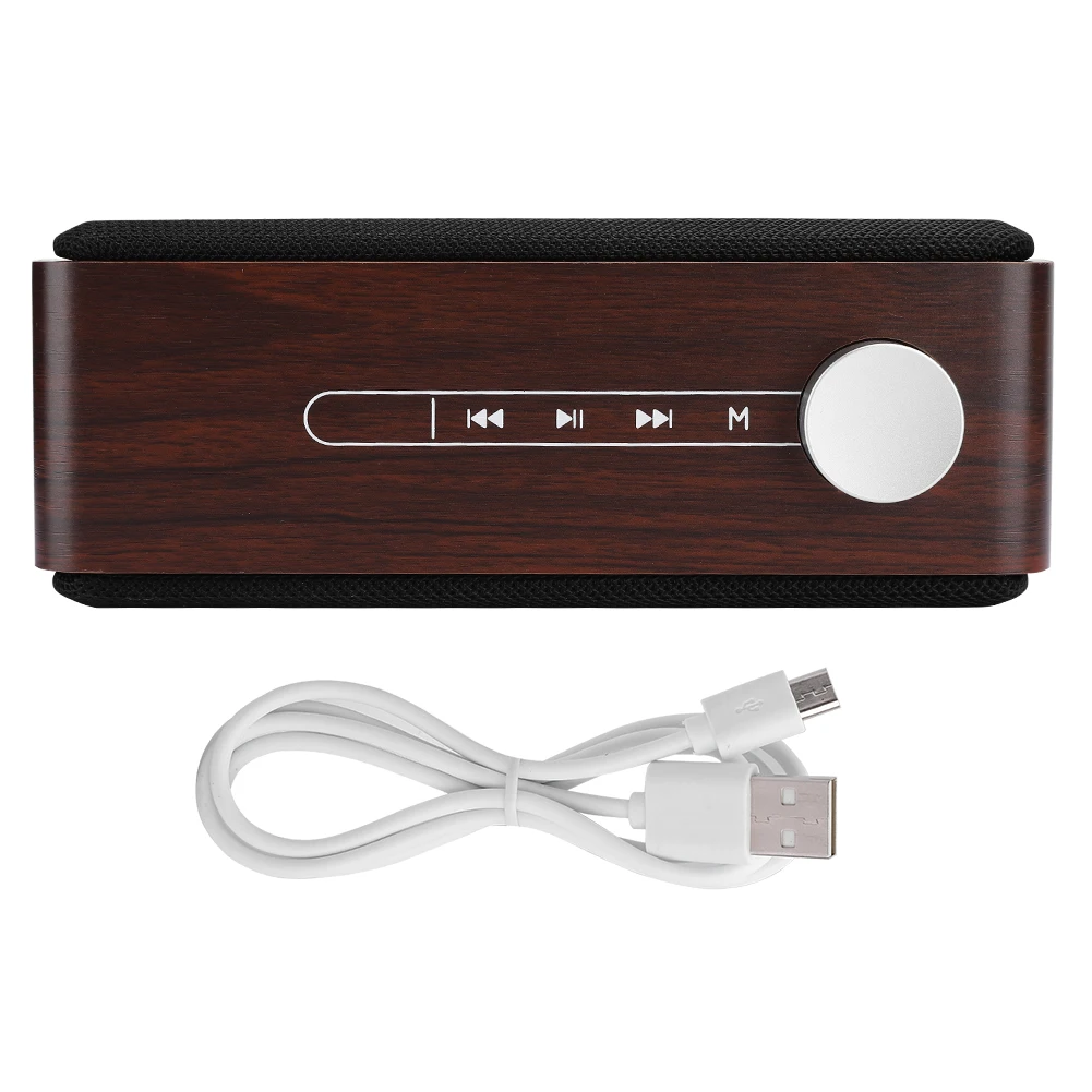 

Portable Wireless Bluetooth Speaker Walnut Grain Speaker Memory Card Outdoor Indoor Bluetooth Speaker§W5A Bluetooth
