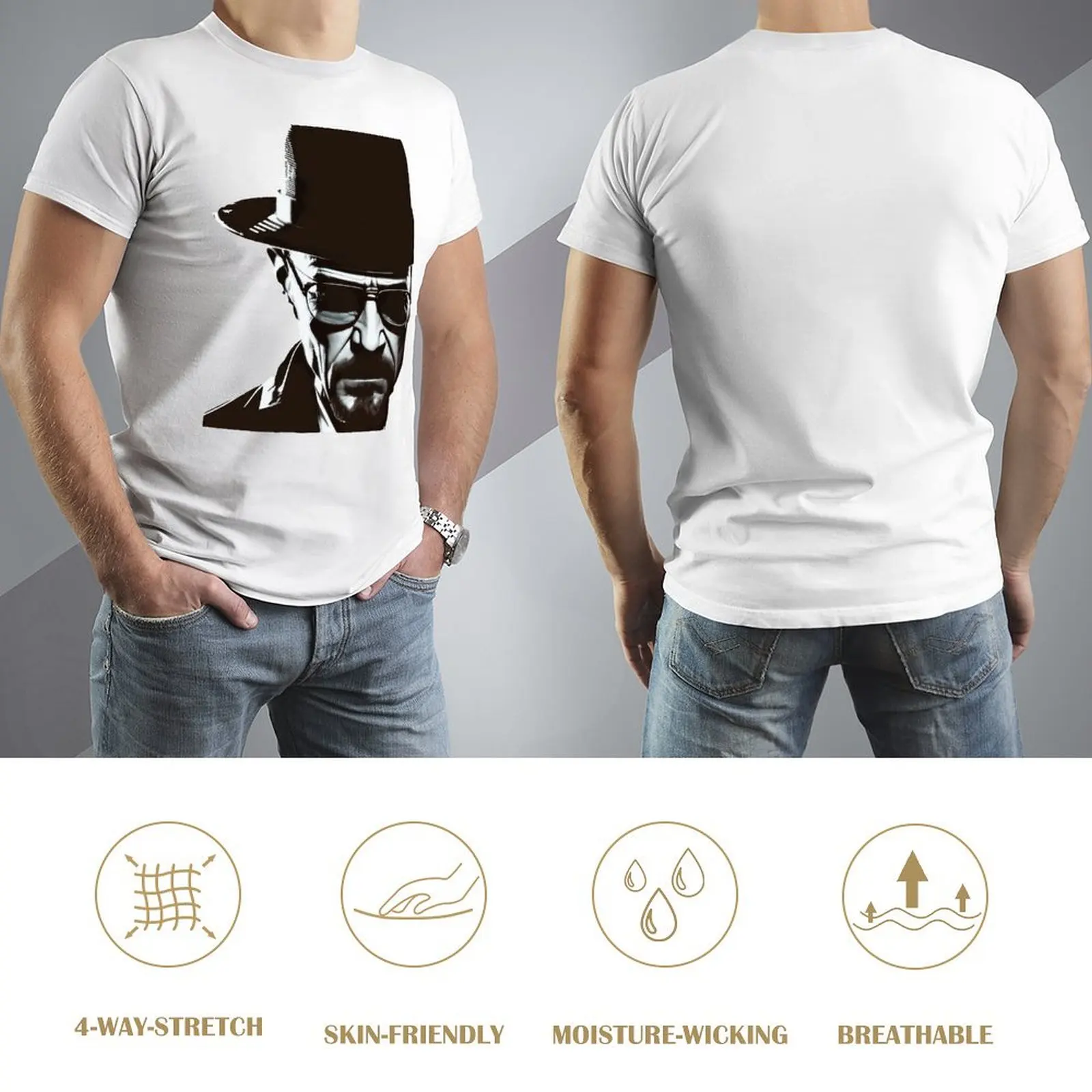 Футболка Heisenberg с круглым вырезом Классическая смешная футболка графическим