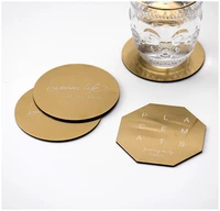 ins popular stainless steel gold coaster metal heat insulation pad non slip placemat anti scalding pad alphabet tableware cupmat