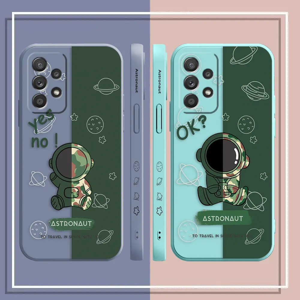 Case For Samsung Galaxy A91 A14 A73 A72 A71 A53 A52 A51 A42 A33 A32 A22 A21S A13 A715F A52S A22S 4G 5G Case Astronaut Camouflage