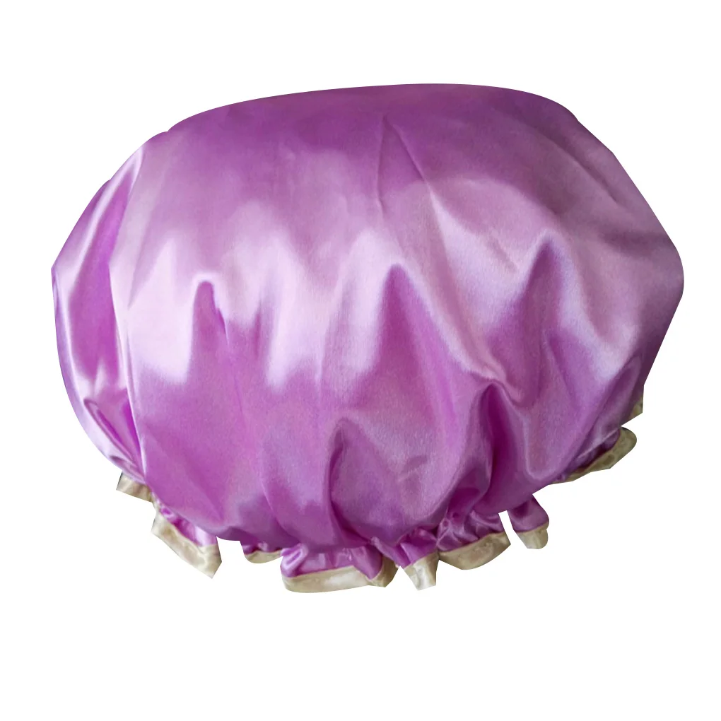 

Beauty Makeup Dustproof Cap Waterproof Padded Shower Hat Imitate Silk Satin Adult Bathing Hat