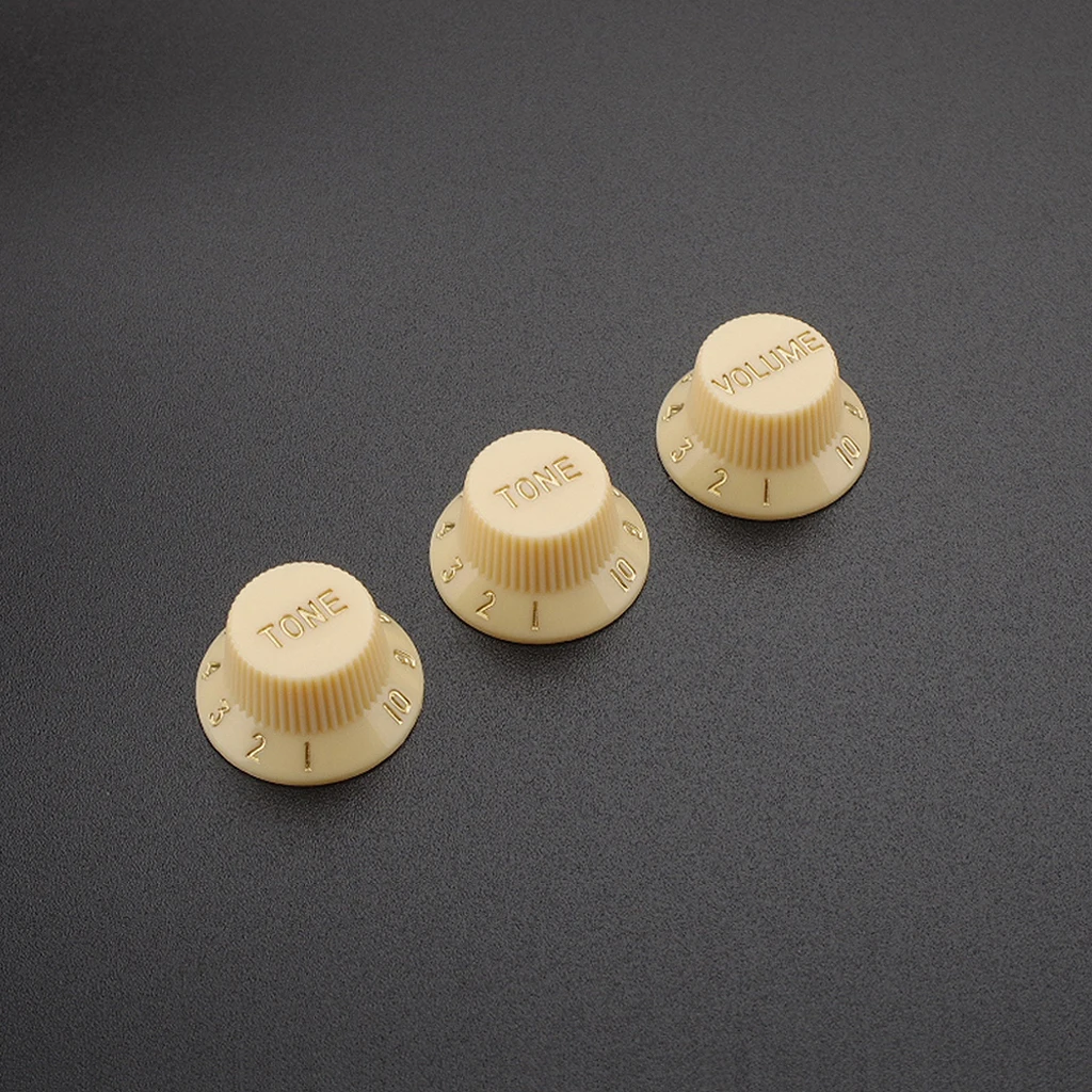 

3 In 1 Black Control Knob Music Instruments for Left Guitar Bass Parts,made of Plastic Speed Volume Tone Knob