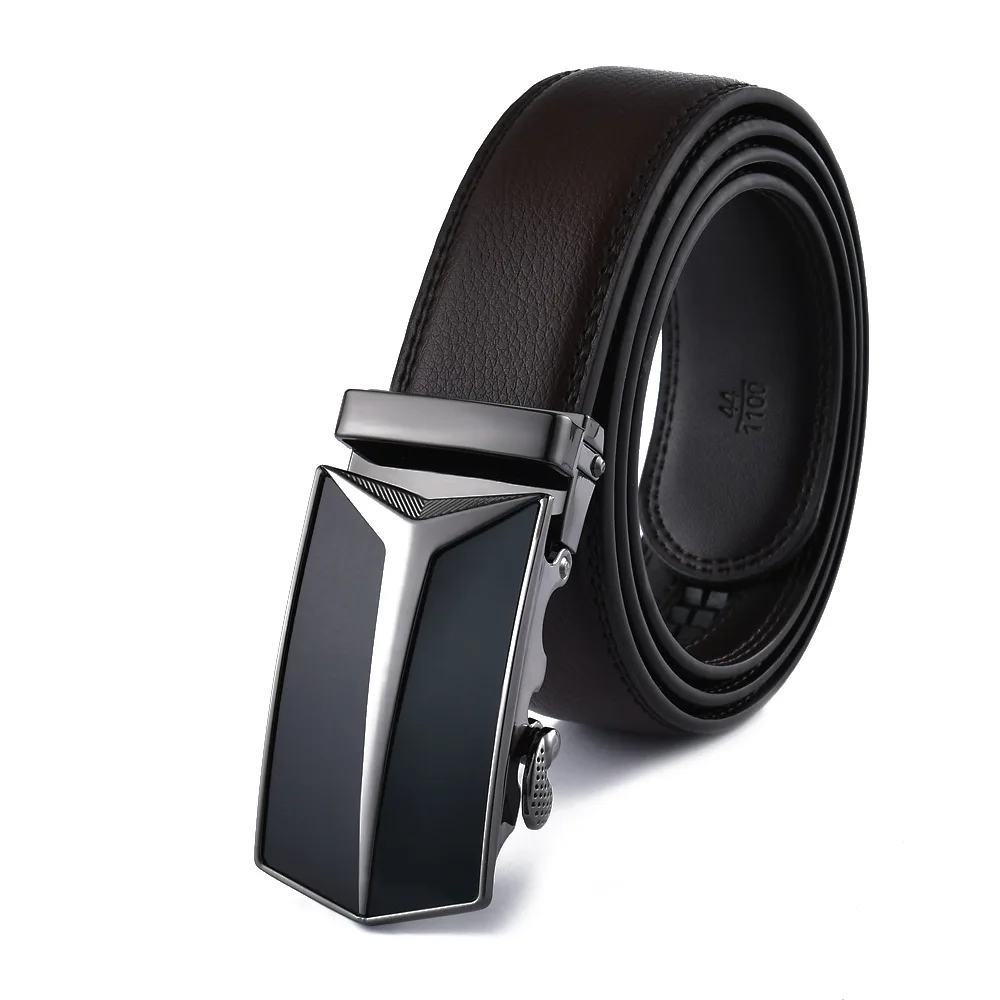 2023 New Fashion Men's Leather Belt Metal Car Automatic Buckle High Quality Men's Leather Belt Business Work Belt