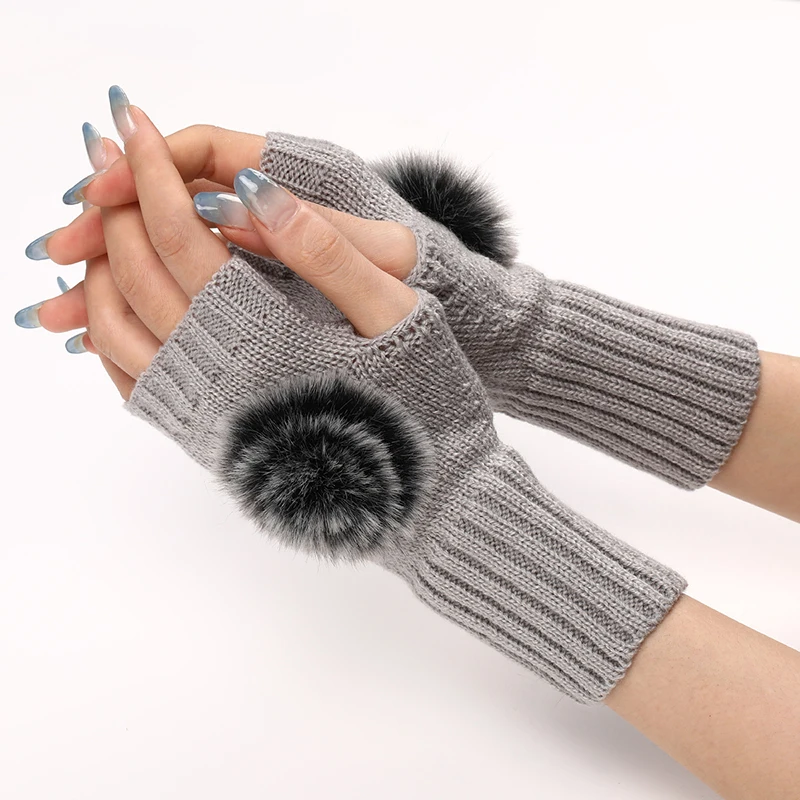 

Half Finger Gloves for Women Winter Soft Warm Wool Knitting Arm Gloves Soft Warm Mittens Handschoenen Unisex Guantes Mujer Ne