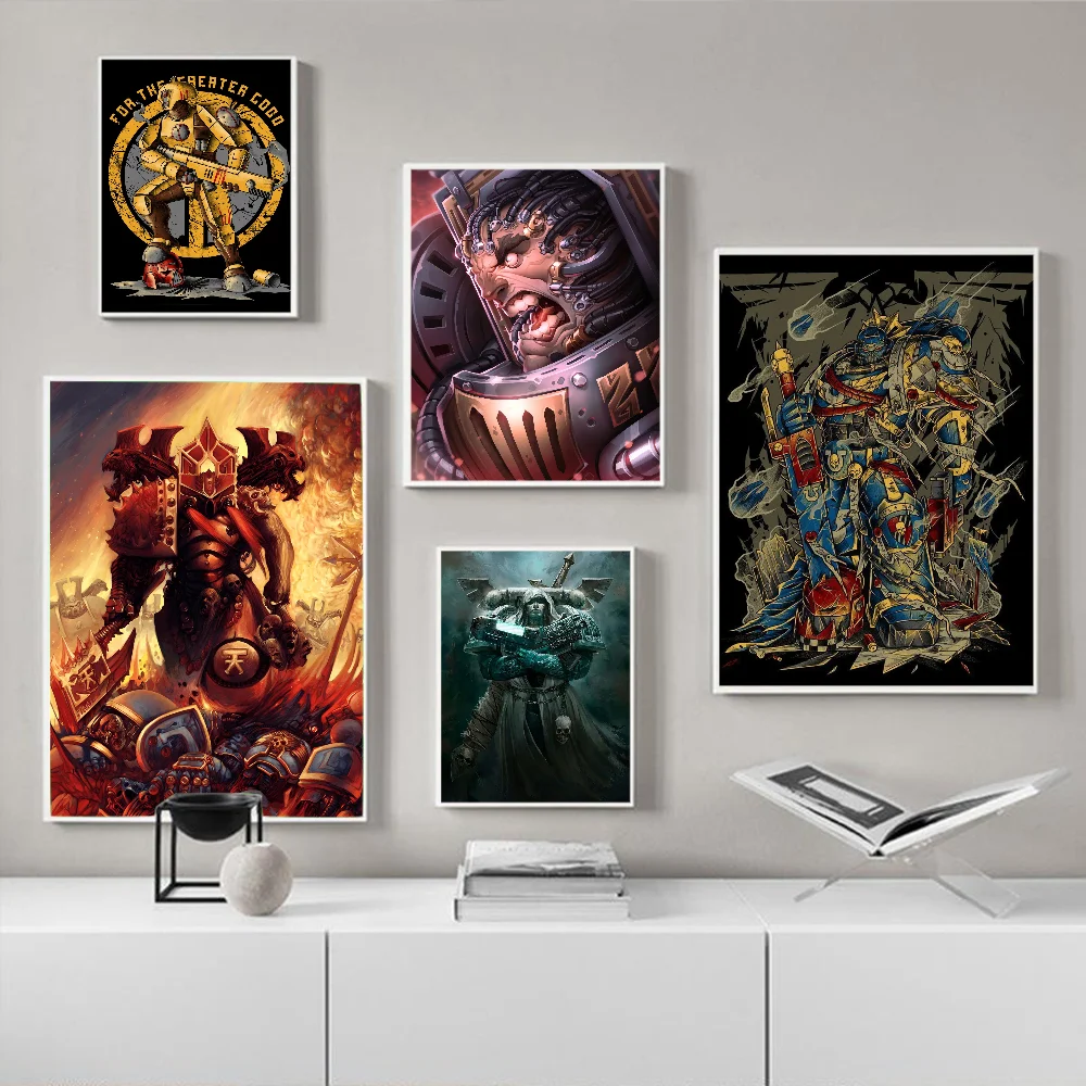 B-Warhammes-D Self-adhesive Art Poster Whitepaper Prints Posters Artwork Aesthetic Wall Painting