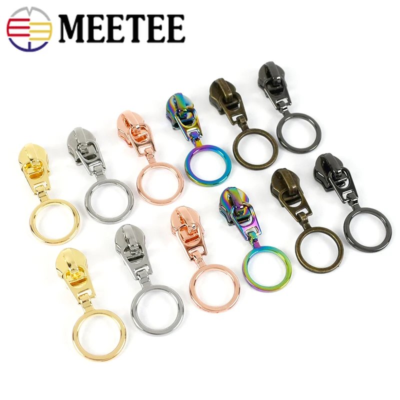 

5/10/20Pcs 5# Zipper Puller Slider for Nylon Zips O Ring Zip Head Repair Kit Jacket Garment Bags DIY Sewing Material Accessories