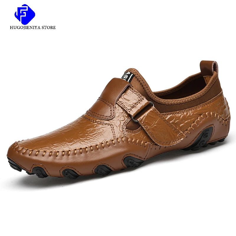 

2022 Brand Leather Men Casual Shoes Crocodile Pattern Oxford Shoes Breathable Driving Shoes Luxury Moccasins Loafers Big Size 47