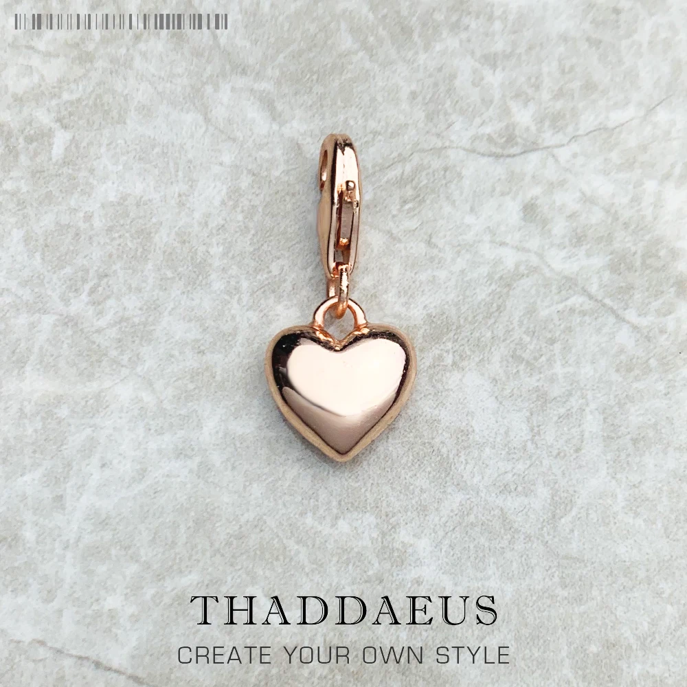 

Rose Gold Color Heart Pendants Charm 925 Sterling Silver Women Jewelry Winter New Romantic Gift