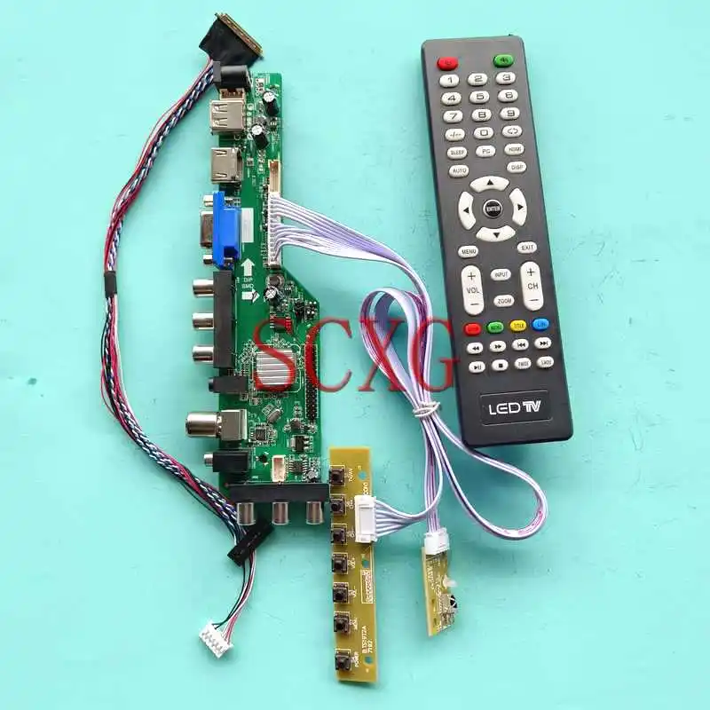 

DVB Digital LCD Panel Controller Board Fit CLAA133WA01 CLAA133WB01A 1366*768 Kit VGA HDMI-Compatible 13.3" AV RF USB 40 Pin LVDS