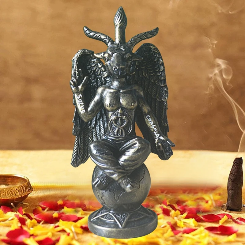 

Satanic Idol Baphomet Sculpture Zen Meditation Magic Wing Goat Statue Resin Crafts Religious Ornaments Home Decoration