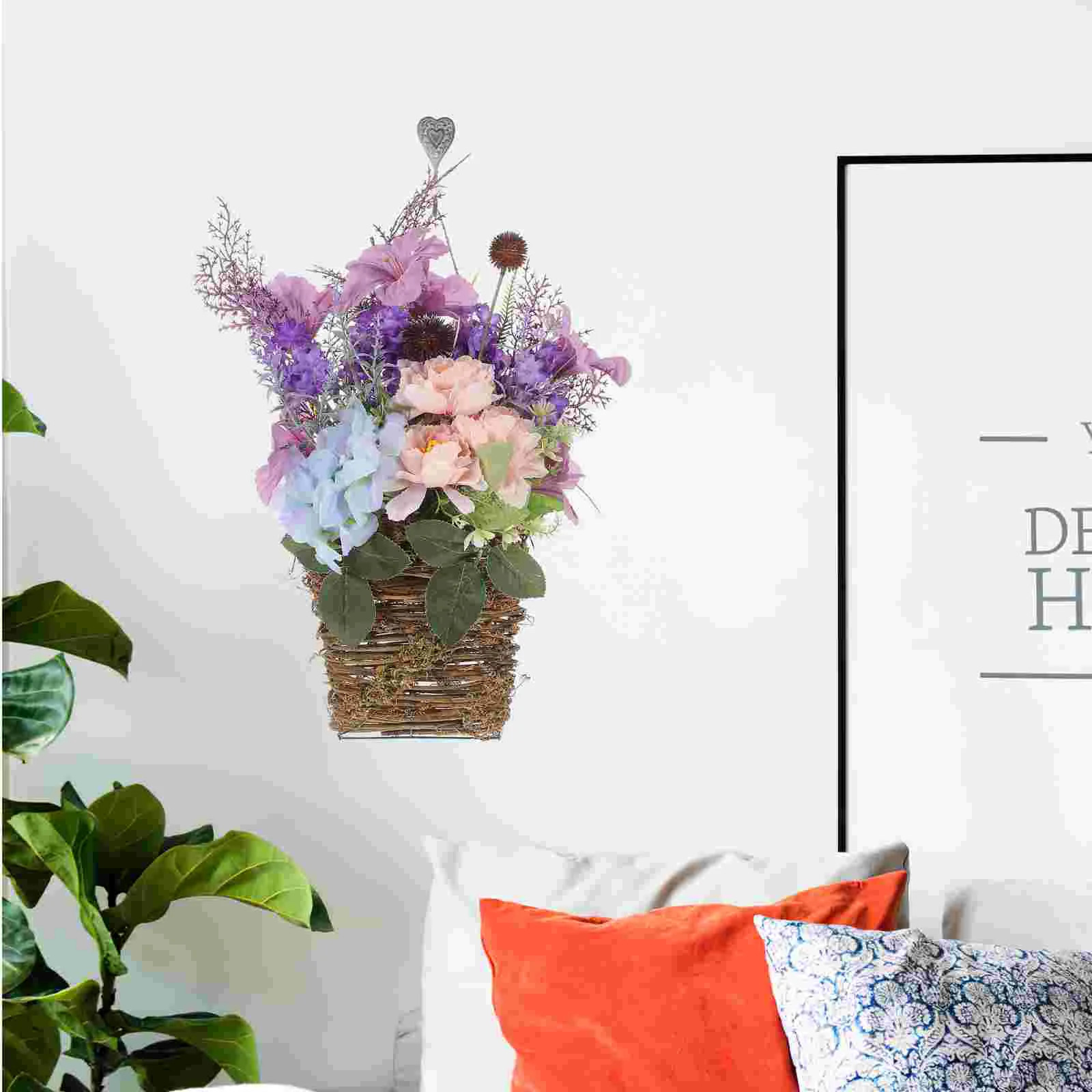 

Lasting Premium Realistic Decorative Simulated Flower Decor Artificial Hanging Plants Front Door Decor for Home Decor
