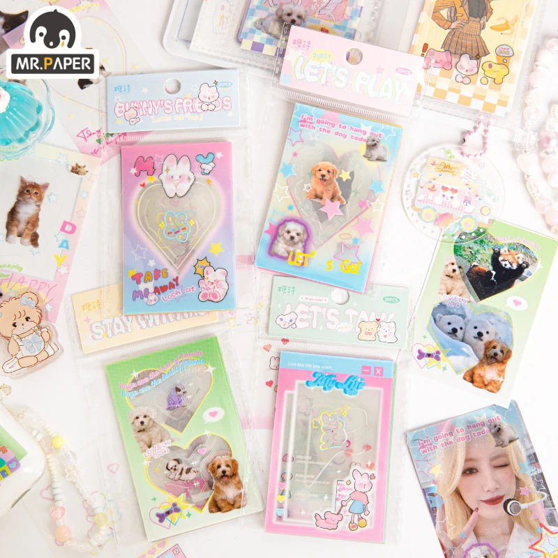 

Mr. Paper Goo Card DIY Decoration Cute Stickers Animal Theme Border Handbook Kawaii Stickers Korean Stationery Supplies