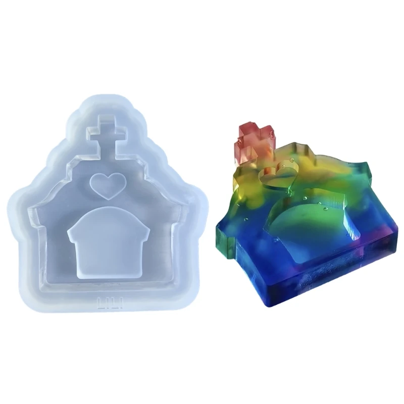 

Love Church Quicksand Mold Decorative Craft Silicone Mold Epoxy Resin Jewelry Pendant Making DIY Handmade Craft Mould
