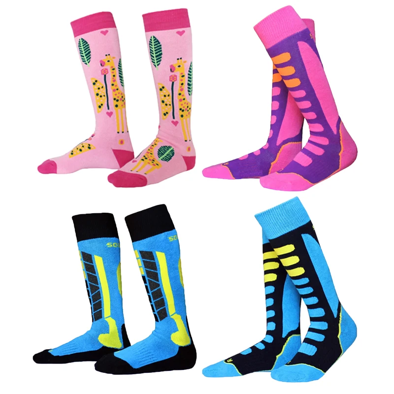 Winter Thicken Ski Socks For Children Adult Outdoor Skate Sports Family Warm Bottom Cotton Socks Universal Hiking Traveling