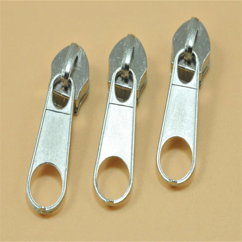 2 pieces reverse mounting Metal Nylon Zipper Head Non-locking slider self-locking Clothing Accessories |