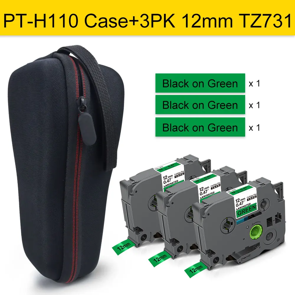 

PT-H110 Label Maker Case for Brother P-touch H110 Label Printer Carrying Storage Shell Bag with 731 12mm Laminated Label Tape