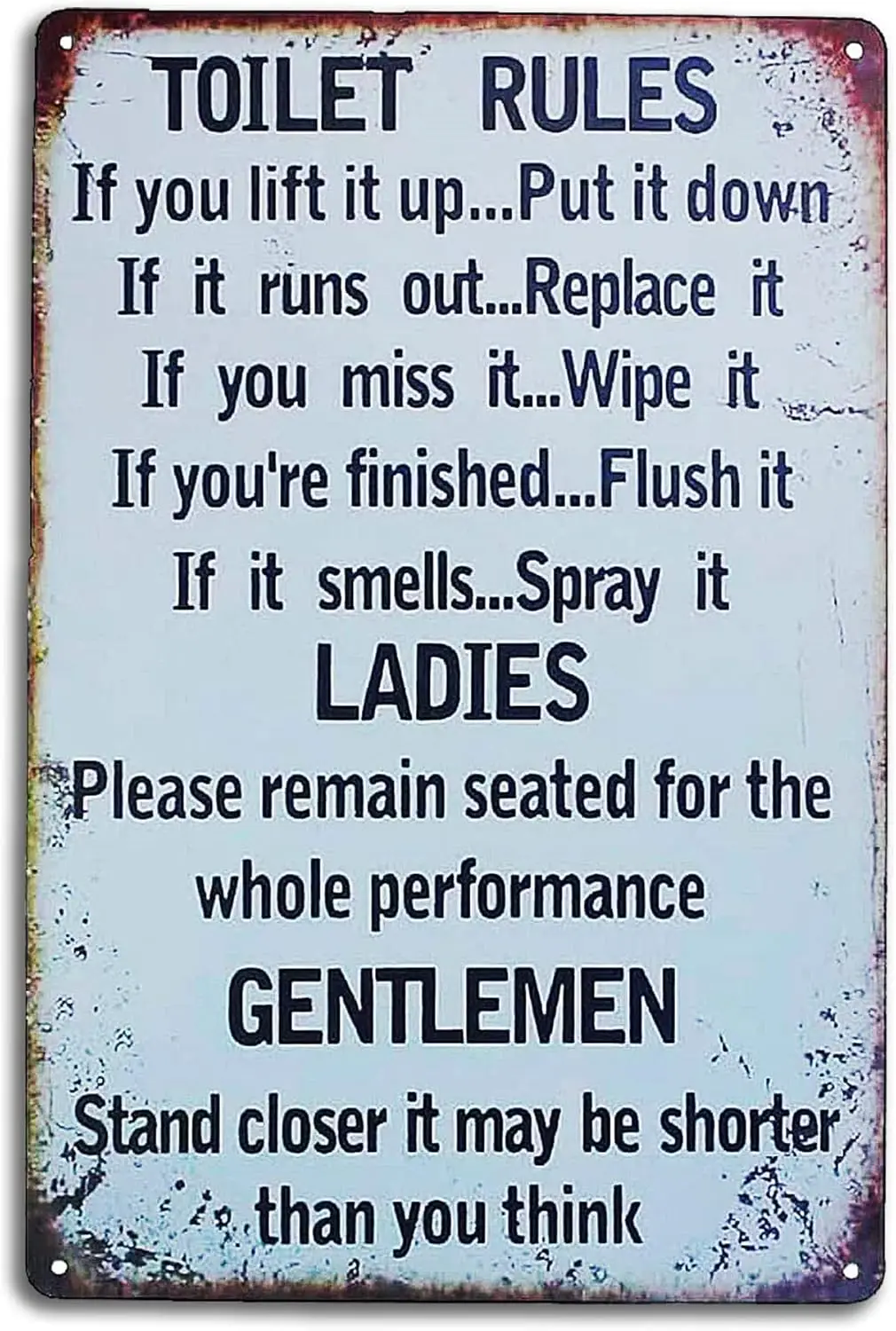 Vntge Style Metl Tn Sgns Ретро Забавный декор для ванной комнаты Frmhoe Tolet Wll Декор Acessores 8x12 nch