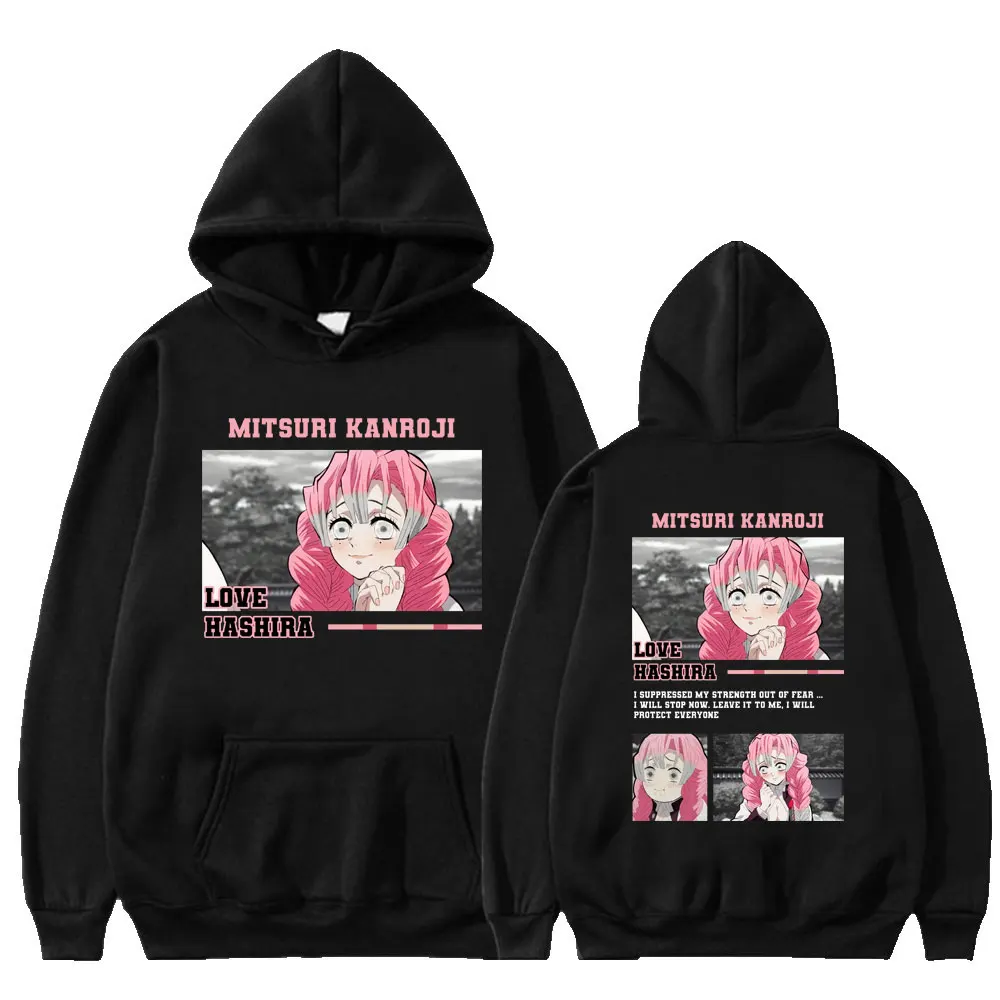 

Japan Anime Demon Slayer Kanroji Mitsuri Print Hooides Manga Kimetsu No Yaiba Fashion Sweatshirt Unisex Fleece Hoodie Streetwear