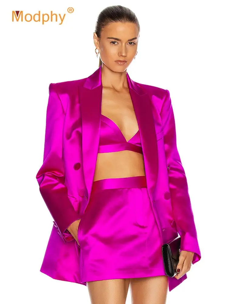 

High Street 3 Pieces Set Slim blazer&Sexy V-neck Top & High Waist Pencil Skirt Suit Elegant Women Office Party Sets 2023 Fashion