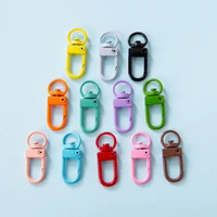 10pcs candy color snap lobster clasp hooks metal keychain bag buckle jewelry making for neckalce bracelet accessories