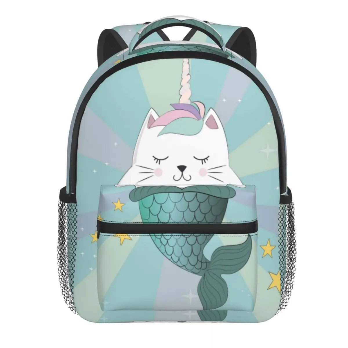Children Bag Fun Magic Unicorn And Mermaid Cat Kids Bag Kindergarten Preschool Backpack for Boys Girls 3-4-6 Years Old