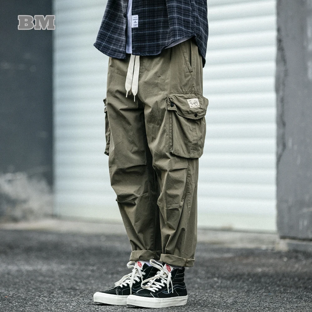 

Japanese Streetwear Fashion Cargo Pants 2022 Spring Autumn Casual Loose Harem Pants Harajuku Tactical Trousers Men Clothing