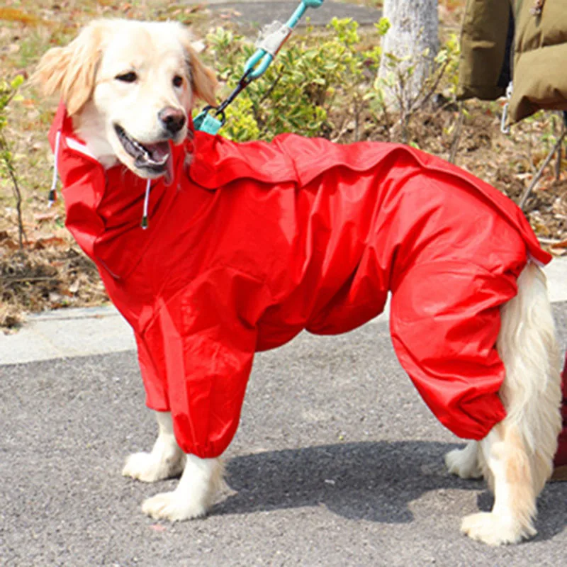 

Big Dog Raincoat Outdoor Waterproof Hooded Jumpsuit for Small Large Dog Poncho French Bulldog Pug Labrador Raincoat Dog Supplies