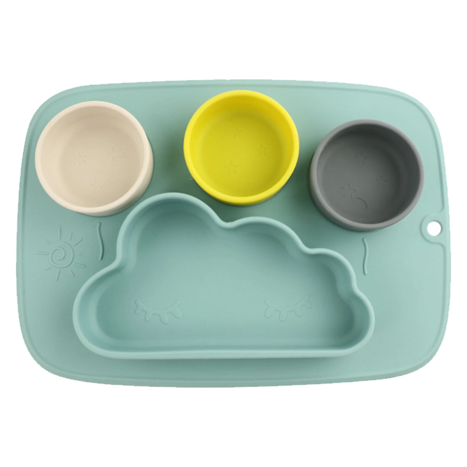 

Divided With Strong Suction Silicone Placemat Kids Non Slip Portable Microwave Safe Cute Tableware Dishes Baby Dinner Plate