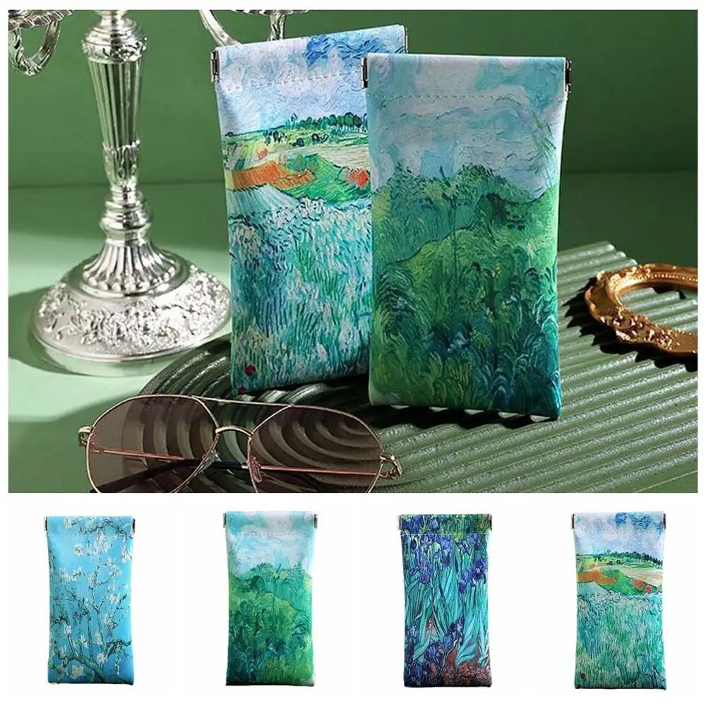 Самозакрывающаяся сумка для очков из искусственной кожи с принтом маленькая